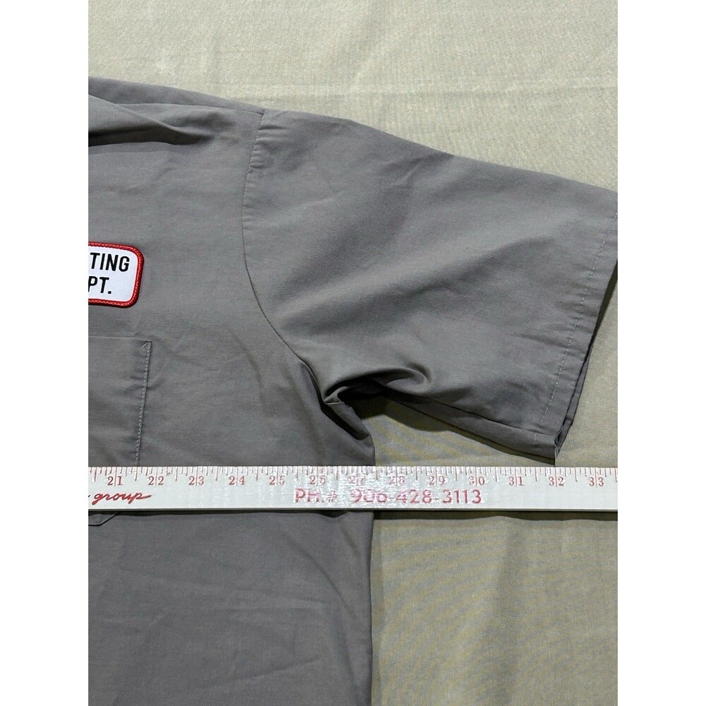 Red Cap Specker Brewing Co Button Up Work/Shop Shirt Gray Size XXL B15 - Picture 6 of 8